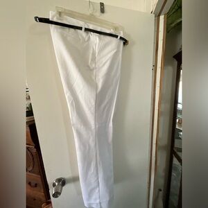 Anne Klein NWT White Dress Pants Size 10 Belt Side Pockets Back Pockets Preppy